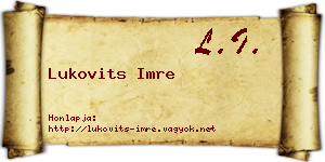Lukovits Imre névjegykártya